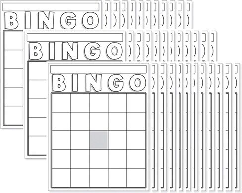 Hygloss Products Blank Bingo Cards To Write On - 36-Pack White - Large Size Bingo Sheets Disposable - Activities For Classroom, Parties, Contests, Weddings, Events & More in Saudi Arabia