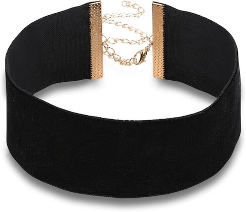 Black Choker Necklaces for Women, Wide Velvet Gothic Punk Spiked Choker Necklace,Adjustable Black Velvet Choker, 90s Ribbon Neck Collar for Holiday Party Cosplay Birthday Party in Saudi Arabia