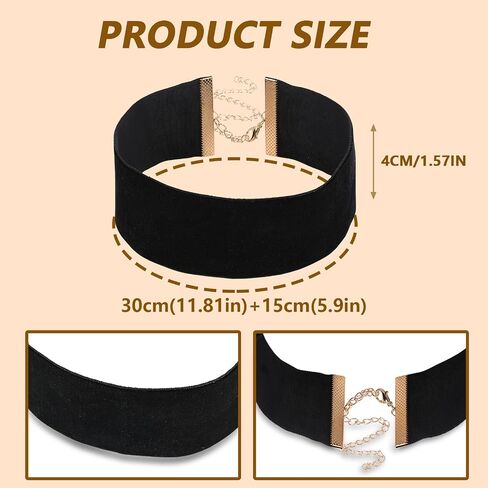 Black Choker Necklaces for Women, Wide Velvet Gothic Punk Spiked Choker Necklace,Adjustable Black Velvet Choker, 90s Ribbon Neck Collar for Holiday Party Cosplay Birthday Party in Saudi Arabia