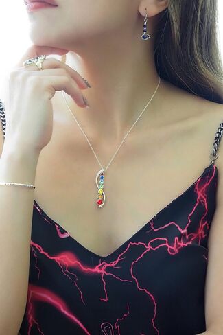Chakra Healing Necklace Jewelry for Women with Crystal, 7 Chakra Alignment for Activated Healing Spiritual, Journey Necklace in Saudi Arabia