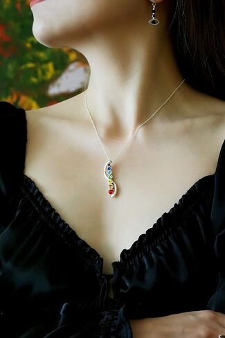 Chakra Healing Necklace Jewelry for Women with Crystal, 7 Chakra Alignment for Activated Healing Spiritual, Journey Necklace in Saudi Arabia
