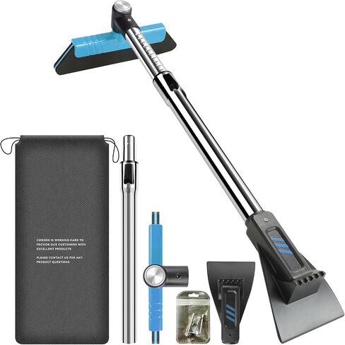 39.4"Ice Scrapers for Car Windshield Extendable Snow Brush for Car 13 Adjustable Length Settings with 360° Pivoting Brush Head Snow Removal tools Snow Brush and Ice Scraper for Christmas Car（Blue） in Saudi Arabia