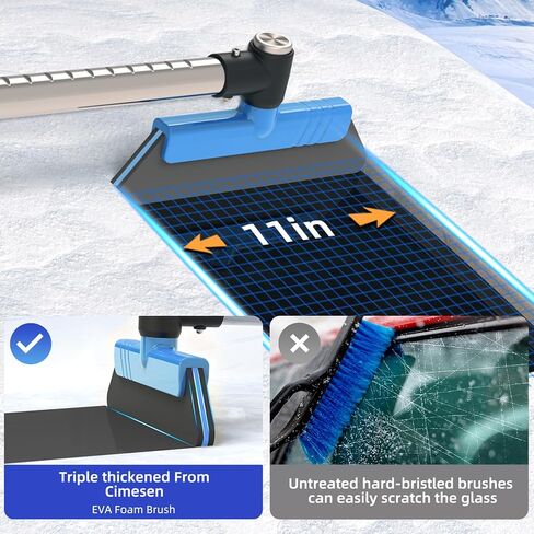 39.4"Ice Scrapers for Car Windshield Extendable Snow Brush for Car 13 Adjustable Length Settings with 360° Pivoting Brush Head Snow Removal tools Snow Brush and Ice Scraper for Christmas Car（Blue） in Saudi Arabia