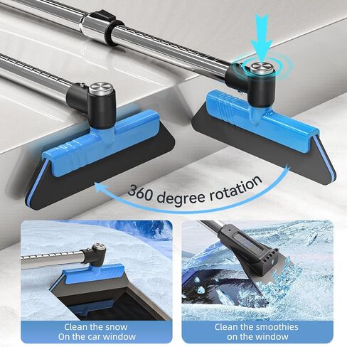 39.4"Ice Scrapers for Car Windshield Extendable Snow Brush for Car 13 Adjustable Length Settings with 360° Pivoting Brush Head Snow Removal tools Snow Brush and Ice Scraper for Christmas Car（Blue） in Saudi Arabia
