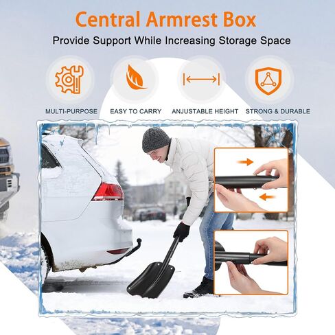 فرشاة ثلج ومكشطة ثلج مقاس 27 بوصة، مجرفة ثلج للطوارئ قابلة للطي مقاس 34 بوصة للزجاج الأمامي للسيارة، كاشطات ثلج قابلة للفصل، مكنسة الثلج، مجموعة أدوات السيارة الشتوية لشاحنة درب سيارات الدفع الرباعي والتخييم في الهواء الطلق (أزرق، أسود) in Kuwait