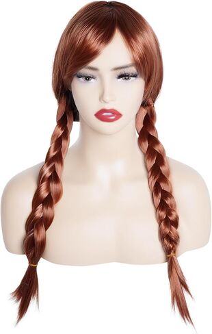 شعر مستعار بني مجدول للحفلات التنكرية للهالوين، شعر مستعار بني طويل مضفر للنساء، شعر مستعار مضفر مع الانفجارات للحفلات التنكرية in Kuwait