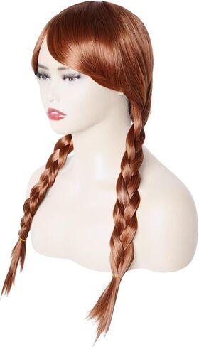 شعر مستعار بني مجدول للحفلات التنكرية للهالوين، شعر مستعار بني طويل مضفر للنساء، شعر مستعار مضفر مع الانفجارات للحفلات التنكرية in Kuwait