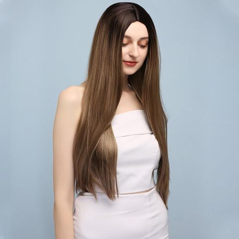 X-TRESS Long Straight Wig Golden Wig For Women Cosplay Halloween Wigs Synthetic Wig Include Wig Cap (MALIBU) in Saudi Arabia