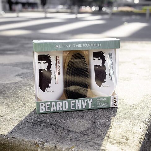 Billy Jealousy Beard Envy USA Edition - Beard Introductory Kit With USA Beard Wash Shampoo, USA Leave-In Conditioner and Vegan Boar Bristle Brush in Saudi Arabia