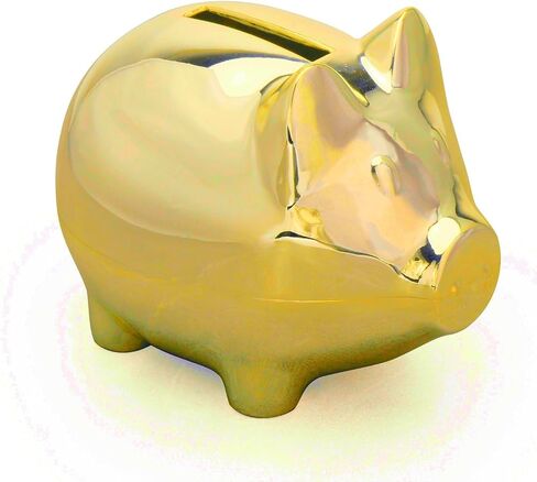 K COOL Vintage Tiny Piggy Bank Creative Metal Alloy Cartoon Money Bank Cute Coin Bank Pig Penny Coin Saving Pot Box with Stopper for Boy Kid Tiny(Shiny Silver) in Saudi Arabia