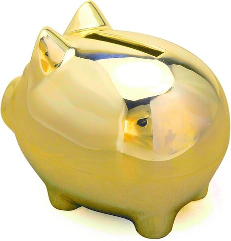 K COOL Vintage Tiny Piggy Bank Creative Metal Alloy Cartoon Money Bank Cute Coin Bank Pig Penny Coin Saving Pot Box with Stopper for Boy Kid Tiny(Shiny Silver) in Saudi Arabia