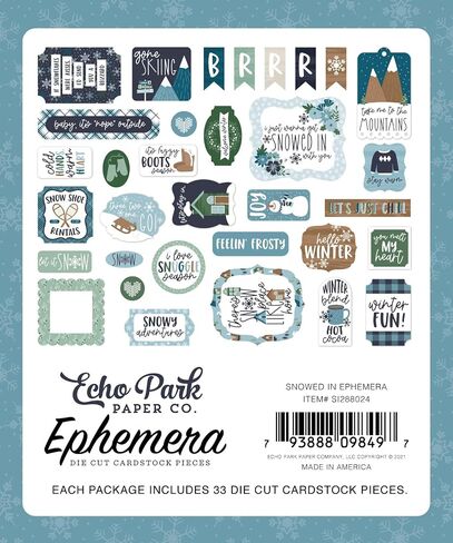 ECHO PARK PAPER COMPANY Echo Park Cardstock Ephemera 33/Pkg-Icons، ثلجي، متعدد الألوان in Saudi Arabia