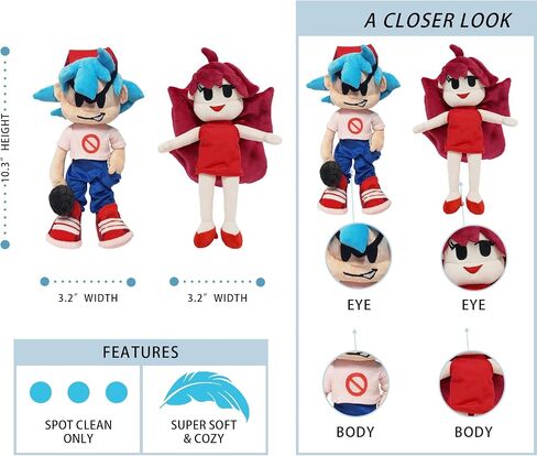 Leobbyli Friday Nigh Funki Plush 2 Pcs Merch-Cute Plush Toys for Children-9.9 Inch (Boyfriend&Girlfriend) in Saudi Arabia
