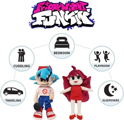 Leobbyli Friday Nigh Funki Plush 2 Pcs Merch-Cute Plush Toys for Children-9.9 Inch (Boyfriend&Girlfriend) in Saudi Arabia