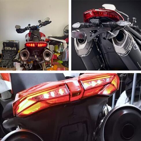 GOODELY LED Tail Brake Lights Turn Signal Integrated Compatible With DUCATI HYPERMOTARD 821 939 950 SP 2012-2021 (Smoke) in Saudi Arabia