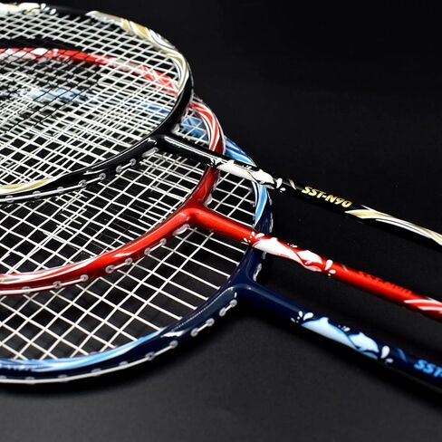 Senston - مجموعة مضارب كرة الريشة عالية الجودة للاعبين من ألياف الكربون - بما في ذلك حقيبة كرة الريشة/2 مضارب/2 مقبض in Kuwait