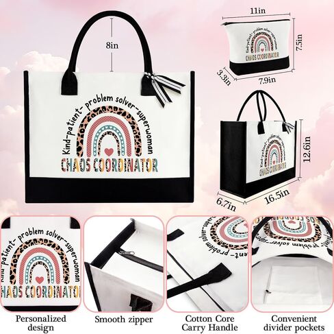 Pastor's Wife Appreciation Gifts, 2 Pcs Pastor Wife Tote Bag, Gift for Pastor's Wife, Thank You Christmas Birthday Gifts for Pastor's Wife, Christian Minister's Wife Tote Makeup Bag Set in Saudi Arabia