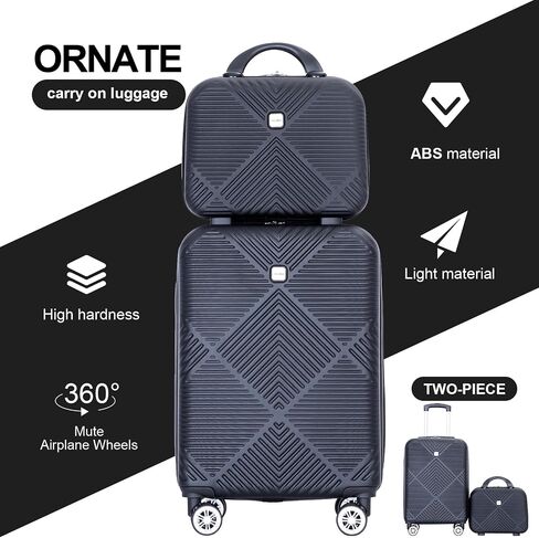 Luggage 4 Piece Set, Hardshell ABS Suitcase Set with Double Spinner Wheels, Lightweight Durable Large Luggage set, Carry On and Checked Travel Luggage, Pink in Kuwait