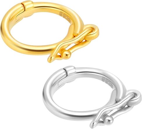 PH PandaHall 925 Sterling Silver Necklace Enhancer Clasp, 2pcs 6mm Jewelry Clasp Chain Shortener Clasp Bracelet Extension Clasp Click Clasp for Bracelet Anklet Jewelry Keychain, Golden/Platinum in Saudi Arabia