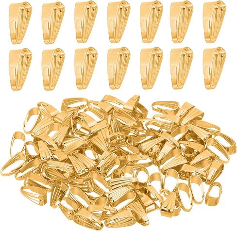 PATIKIL 8.5x3.5mm Snap Bail Hook Pinch, 100Pcs Alloy Pendant Charm Clasp Connectors Bail for Necklace Jewelry Making Bracelet Dangle DIY Crafts, Light Gold in Saudi Arabia