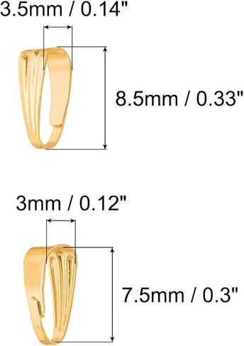PATIKIL 8.5x3.5mm Snap Bail Hook Pinch, 100Pcs Alloy Pendant Charm Clasp Connectors Bail for Necklace Jewelry Making Bracelet Dangle DIY Crafts, Light Gold in Saudi Arabia