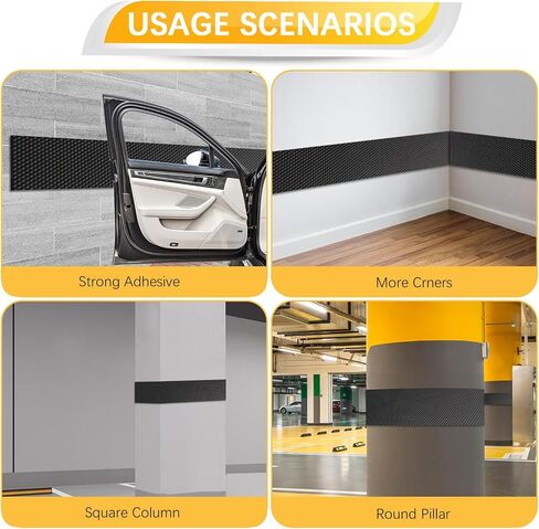 Garage Wall Protector，1/4" Sectional Foam Sticking Car Door Pads Strong Self-Adhesive Water-Tight Car Wall Bumper Guards for Car Door Protector Collision Protection(1 Pack, Black) in Saudi Arabia