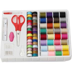 64Pcs Bobbins Sewing Thread Kits,32pcs Assorted Colors Size A Class 15 60WT Prewound Bobbins Thread and 32 Colors Machine Thread in Kuwait