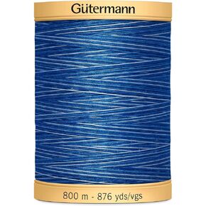 Gutermann Natural Cotton Thread Variegated 876yd, Deep Evening Sky