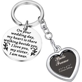 PLITI Bride Wedding Memorial Gift Bridal Bouquet Photo Charm Family Member Lost Remembrance Piece Wedding Memorial Bouquet Charm Photo Sister Wedding Memorial Gift