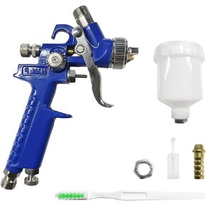 HVLP Spray Gun with 1.0mm Nozzle, Car Detail Paint Air Spray Gun with 125cc Cup, Gravity Feed Paint Gun Sprayer for Vehicle Furniture Surface Painting, Car Accessories