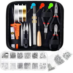 مجموعة أدوات صنع المجوهرات، لوازم أدوات إصلاح المجوهرات مع كماشة مجوهرات للبالغين، 15 نوعًا من نتائج المجوهرات، أسلاك المجوهرات للأقراط والخاتم وصياغة القلادة وإصلاح صناعة المجوهرات in Kuwait