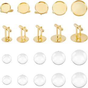 UNICRAFTALE 10 Sets Brass Cuff Button Cufflink Finding Cabochon Cufflink Settings Square Cuff Button Silver Tray Bezel Cufflink Blanks Setting for Apparel Accessories Clothes Buttons Making