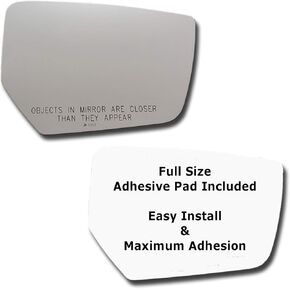 Mirror Glass + Full Size Adhesive Pad for 2014-2020 Chevrolet Impala Passenger Side Replacement (2014 2015 2016 2017 2018 2019 2020 14 15 16 17 18 19 20)