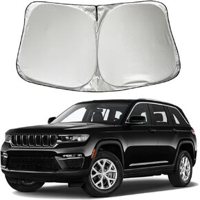Car Windshield Sun Shade Sunshade for Jeep Grand Cherokee 2025 2024-2022 (Not for Cherokee) Wagoneer/Grand Wagoneer 2022-2024 Trailhawk 4XE L Limited X SRT Accessories, Car Window Sun Shield