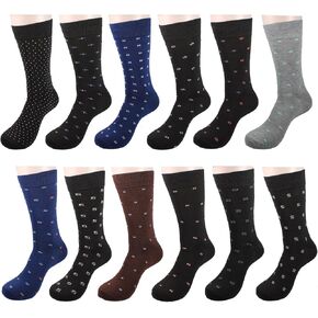 Gelante 12 Pairs Mens Funny Crazy Colorful Dress Crew Sock