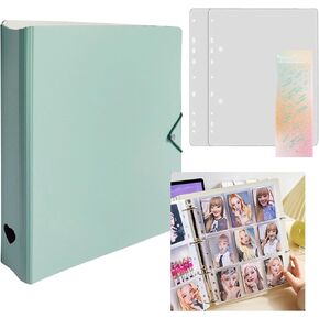 A4 Binder Card Collector with 25 Pack 9-Pocket Card Pages, Binder Cover with 2 Divider Acid-Free for Organizing Trading Cards, Green, 2403282