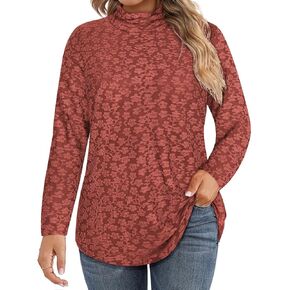RITERA Plus Size Tops for Women Long Sleeve V/Mock Neck Shirts Casual Tunics Blouses Fall Winter XL-5XL in Kuwait