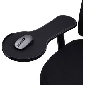 Ergonomic armrest Mouse pad for Chair, Chair arm Mousepad Mouse Tray, Attaches to Chair with Straps,Black