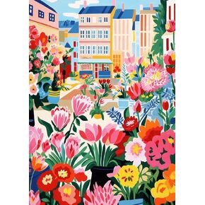 RYMILIE Flower House Diamond Art Painting Kits for Adults, Full Drill Diamond Dots Paintings for Beginners, Round 5D Paint with Diamonds Pictures Gem Art Painting Kits DIY Crafts Kits 【11.8x15.7inch】