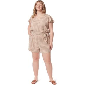 Womens Ilona Ruffle Sleeve Wrap Romper