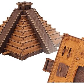 WOODEN.CITY Puzzle Box Maya Pyramid - Clue Box, Escape Room, Unique Gift Box - Made in EU