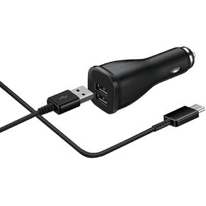 Samsung Fast USB C Dual-Port Car Charger with Type C Cable 5ft Compatible for Samsung Galaxy S10 Plus/S10/S10e/S9/S9 Plus/S8/S8 Plus/S8 Active/Note 10 Plus/Note 9/8/A20/A50/A70, LG V40/V30/G6/G5