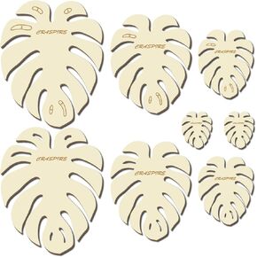 CRASPIRE 6 Pcs 3 Sizes Macrame Leaf Cutting Molds Summer Palm Monstera Leaves Natural Wooden Template Wood Rustic Tassel Templates Hanging Tool for DIY Crafts Making Home Wall Decoration