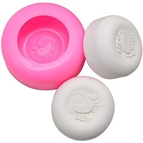 Little Baby Feet Footprint Silicone Mold for Baby Shower Party Soap, Fondant, Chocolate, Candy, Lotion Bar, Bath Bomb