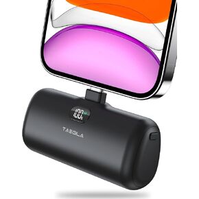 Taegila شاحن محمول iPhone 4800mAh مع شاشة LCD 4 أوضاع إضاءة LED، بنك طاقة صغير معتمد من MFi لهاتف iPhone 14 14ProMax 13 13ProMax 12 12Mini 12ProMax 11Pro XSMax XR X 8 7 6 Plus Airpods