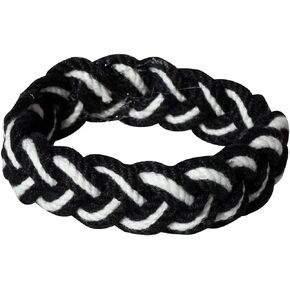 Generic Black and White Cotton Sailor Knot Bracelet (Medium), Black/white
