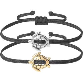 Friendship Sea Turtle Tracking Bracelet 2 pcs Best Friend BFF Gifts For Girls Women Men Friends Long Distance Graduation Birthday Gifts