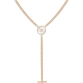 GUESS Goldtone Glass Stone Bar Pendant Y-Necklace