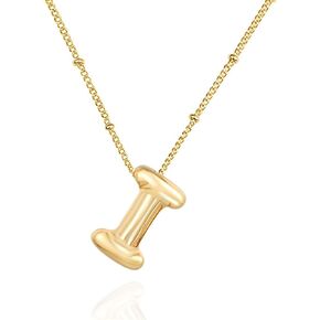 Bubble Letter Necklace for Women, Dainty Balloon Initial Necklaces 18 K Gold Plated Chain Alphabet Pendant for Wife Valentine Day Christmas Fashion Jewelry Gifts in Kuwait