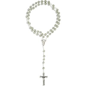 Glass Bead Catholic Rosary (Grey)